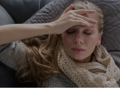 woman lying down eyes closed