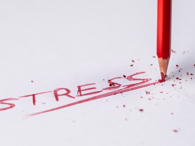 stress written in red pencil