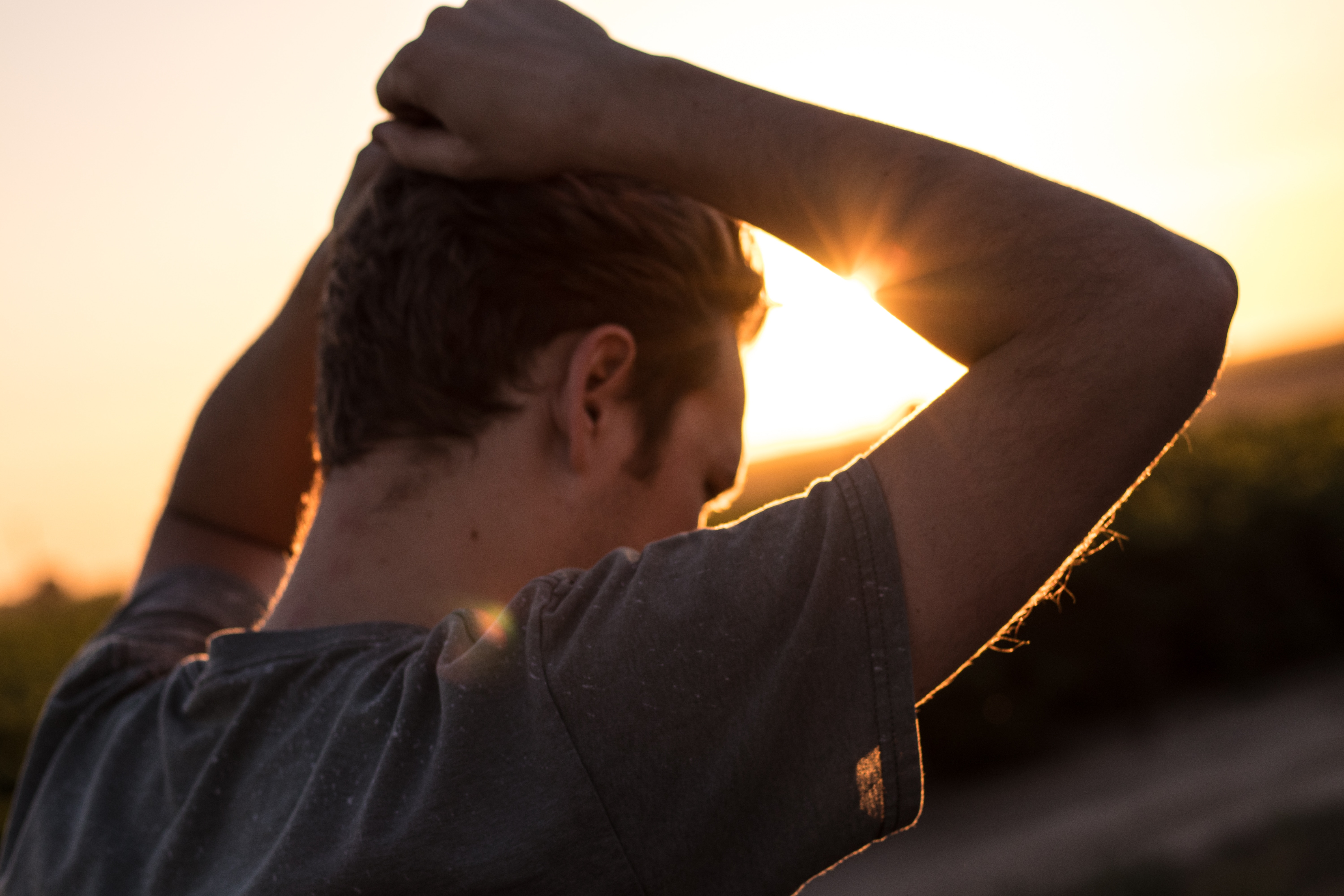 Male In Distress with Sunshine giving a little bit of hope