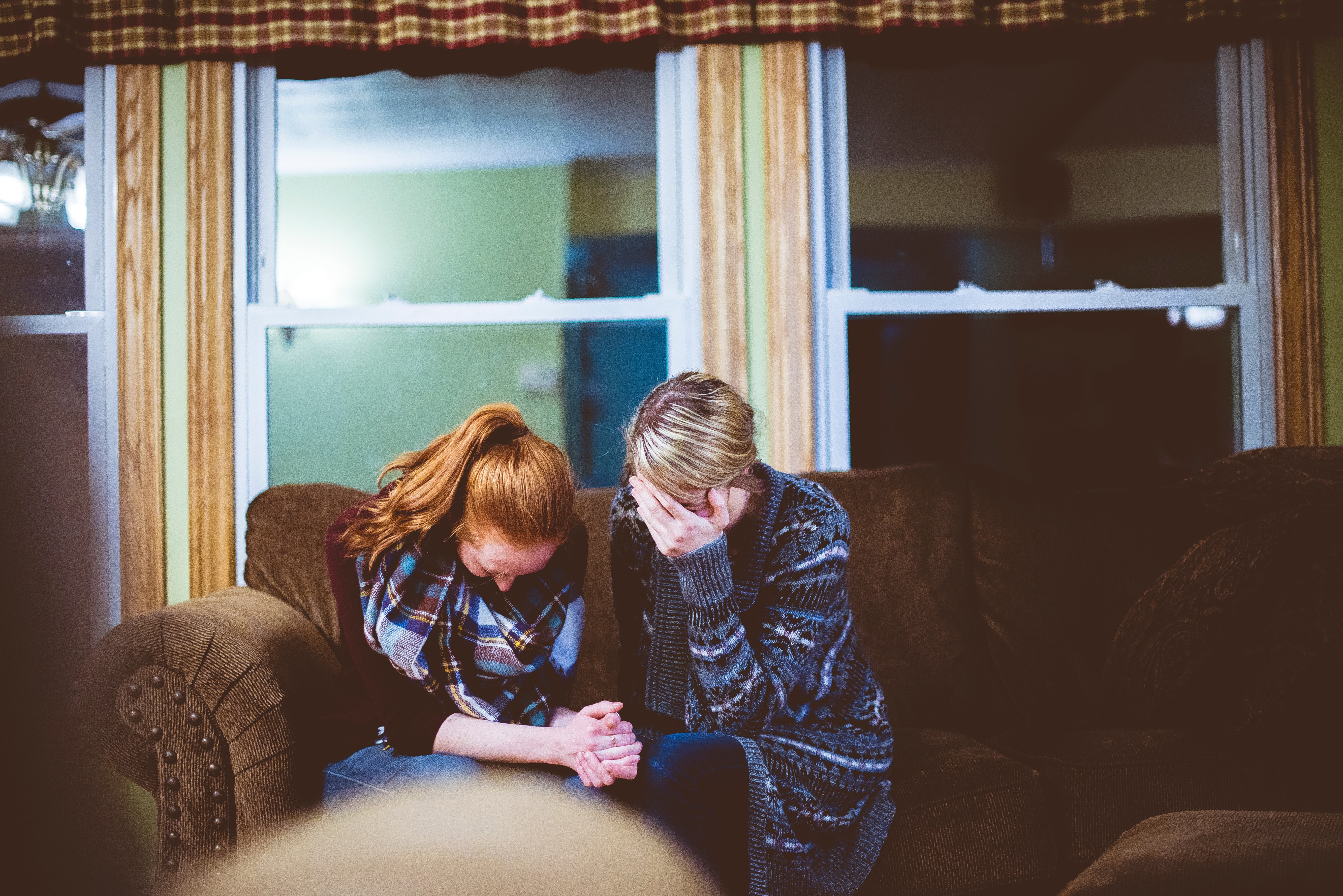 two people on couch