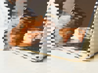 person using credit card online