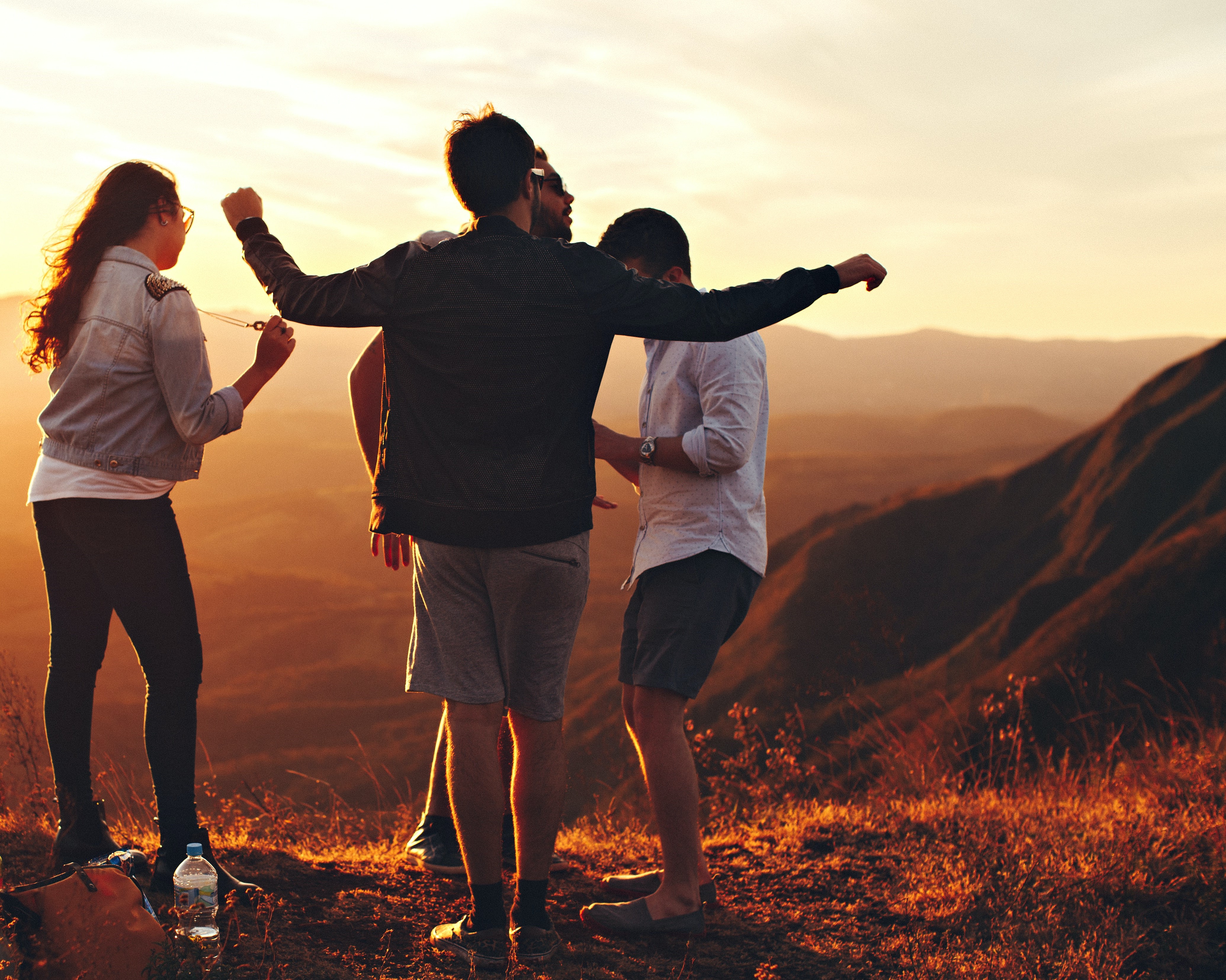 people gathered together on mountain top